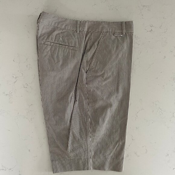 Lauren Ralph Lauren Active Striped 4 Pocket Cotton Bermuda Shorts Tan+White Sz 8 - Picture 5 of 12